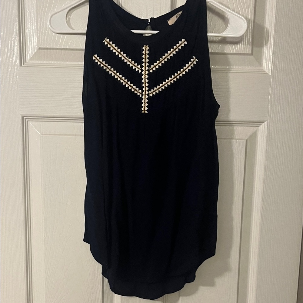 Embroidered Sleeveless Top